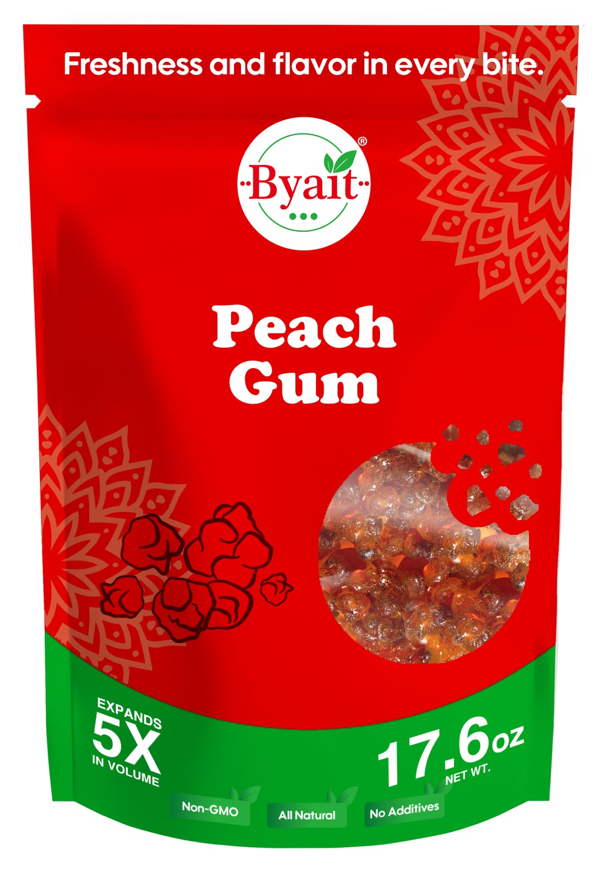 Byait Wild Peach Gum 17.6 Oz, Approx. 150 Pieces, 桃胶 Tao Jiao
