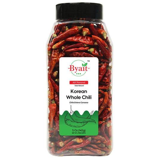 Byait Korean Whole Chili Peppers 5 Oz, Jeonche Gochu