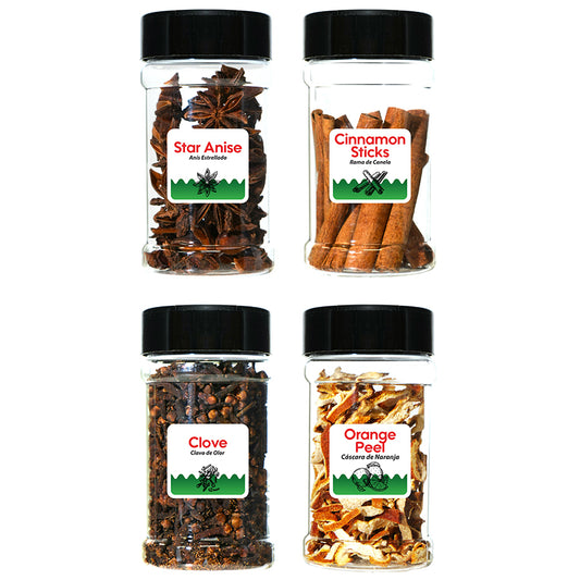 Byait Mulling Spices Bundle, Star Anise, Clove, Orange Peel, Cinnamon Stick