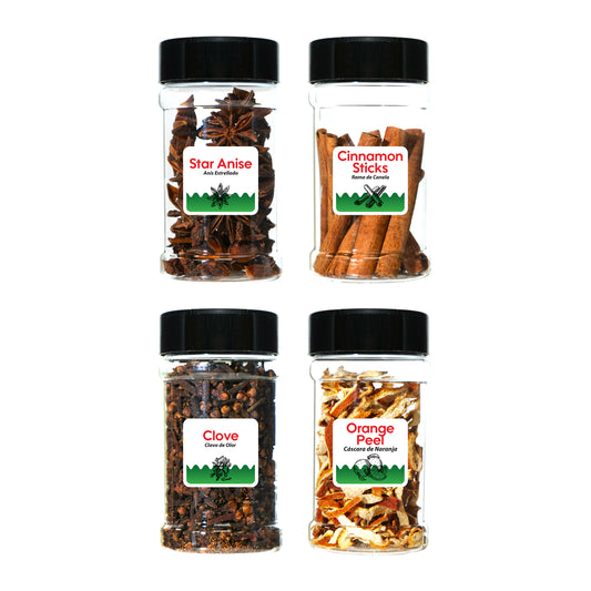 Byait Mulling Spices Bundle, Star Anise, Clove, Orange Peel, Cinnamon Stick